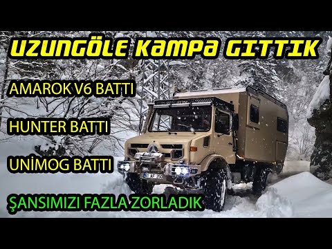 Видео: Снежный лагерь Unimog с детьми | Сначала Amarok, потом Unimog SINK!!! | Узунгёль Трип