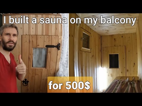 Видео: BUILDING A SAUNA ON A BALCONY_5 / СТРОЮ БАНЮ НА БАЛКОНЕ_5