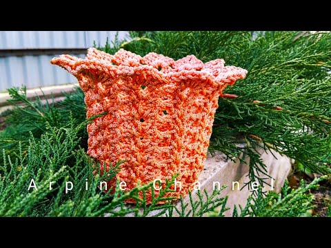 Видео: Круглая корзинка крючком. Очень красивая !!!