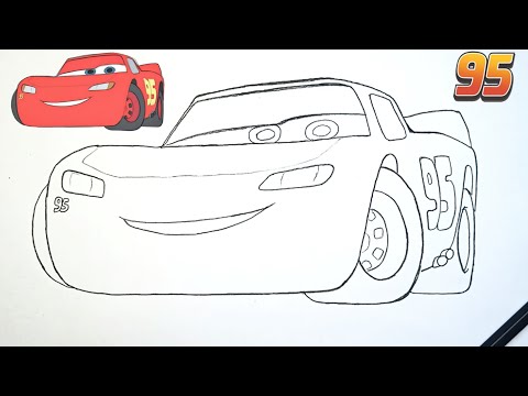 Видео: Рисунок машины Молнии Маккуина 🔥 || Простой урок рисования карандашом — шаг за шагом
