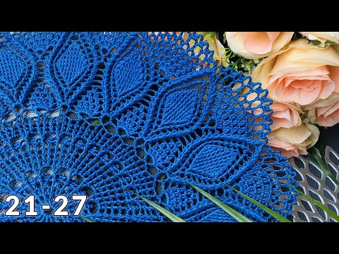 Видео: Салфетка крючком, Джессика, 21-27