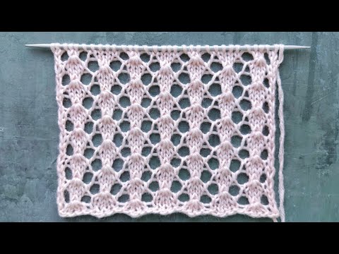 Видео: Лёгкий ажурный узор для вязания летних изделий, палантинов
