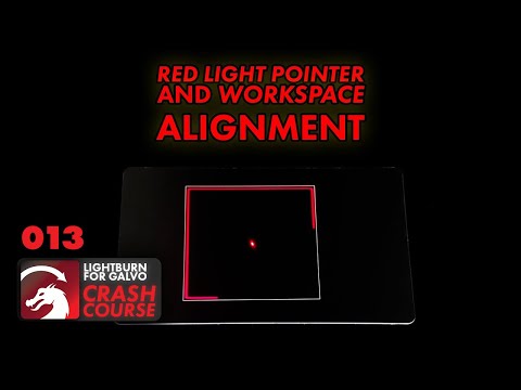 Видео: Красный световой указатель и руководство по выравниванию рабочего пространства для лазерных марки...