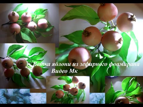 Видео: Ветка яблони из зефирного фоамирана Apple tree branch from marshmallow foamiran