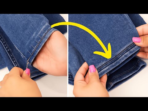 Видео: Укоротите штанины за 2 минуты. Без швейной машинки и кроя!