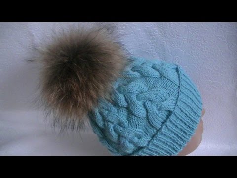 Видео: Вязание  шапки узором  "Коса  "Knitting caps pattern "Spit"