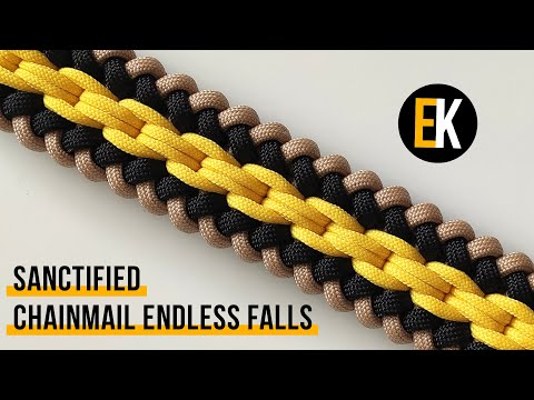 Видео: Браслет из паракорда Sanctified Chainmail Endless Falls | Pulsera paracord
