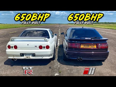Видео: ЛЕГЕНДАРНЫЕ СОПЕРНИКИ.. AUDI S2 мощностью 650 л.с. против NISSAN SKYLINE GTR мощностью 650 л.с.