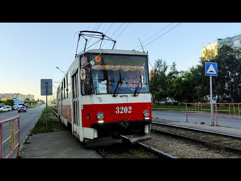 Видео: Трамвай, маршрут №10 Tatra T6B5SU б.3202 (01.06.2025) Барнаул