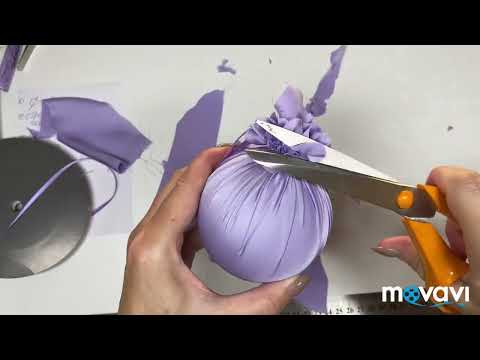 Видео: как обтянуть шар шелком? Делаем декор и крепим кисточку.