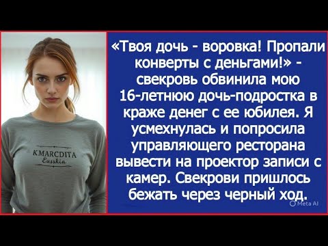 Видео: Твоя дочь воровка! Пропали конверты с деньгами! Свекровь обвинила мою дочь в краже денег с ее юбилея