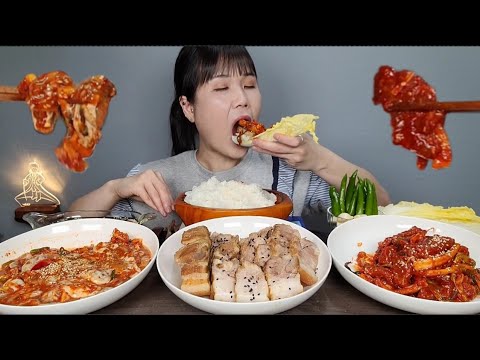 Видео: Салат из сырой рыбы 🦪 салат из красной рыбы 🥩 свинина из свинины 🌶 Мукбанг из огурцов и огурцов