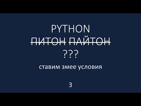 Видео: PYTHON - 3 - ставим змее условия