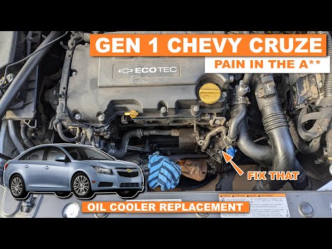 Видео: Замена масляного радиатора Chevrolet Cruze 1-го поколения — 1,4 л с турбонаддувом — да, это огром...