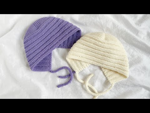 Видео: Шапочка для новорожденного крючком. Мастер класс. Baby Bonnet Crochet Pattern Tutorial