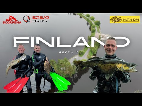 Видео: 🇫🇮 Подводная охота на бурной реке в Финляндии! Большой судак, раки, щука и лещ+приготовление улова!🎣