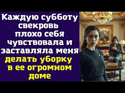 Видео: Каждую субботу свекровь плохо себя чувствовала и заставляла меня делать уборку в ее огромном доме