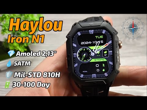 Видео: Захищений Смарт Годинник Haylou Iron N1 який працює 100 Днів + Amoled Екран ! Розпаковка та Огляд !