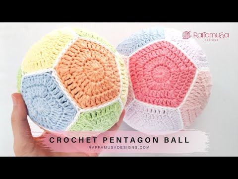 Видео: Как связать крючком пятиугольный шар | RaffamusaDesigns