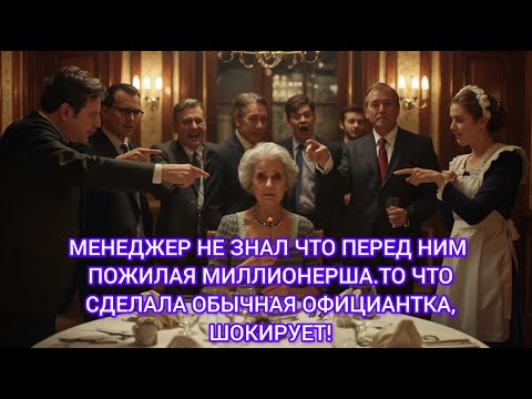 Видео: МЕНЕДЖЕР НЕ ЗНАЛ ЧТО ПЕРЕД НИМ ПОЖИЛАЯ МИЛЛИОНЕРША...ТО ЧТО СДЕЛАЛА ОБЫЧНАЯ ОФИЦИАНТКА, ШОКИРУЕТ!