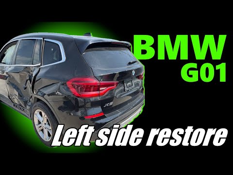 Видео: BMW G01. Left side restore. Ремонт левой стороны.