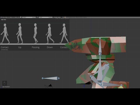 Видео: 103.03 Анимация робота в Blender. Инверсивная кинематика и задание ключевых позиций для цикла ходьбы