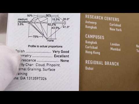 Видео: EliteGold - Настоящий GIA сертификат, отличие от синтетических бриллиантов (бриллиант 0.3 карат 2-4)