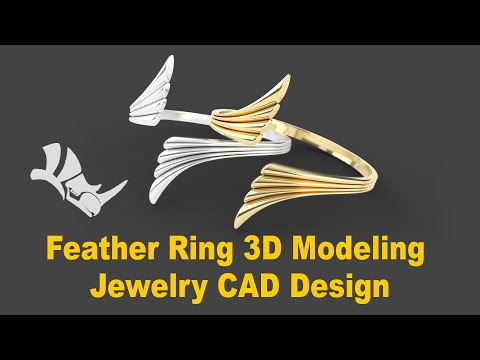 Видео: 3D-моделирование кольца с перьями в Rhino 3D — Учебное пособие по проектированию ювелирных издели...