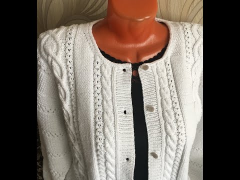 Видео: Кофточка из хлопка спицами. 1 часть.
