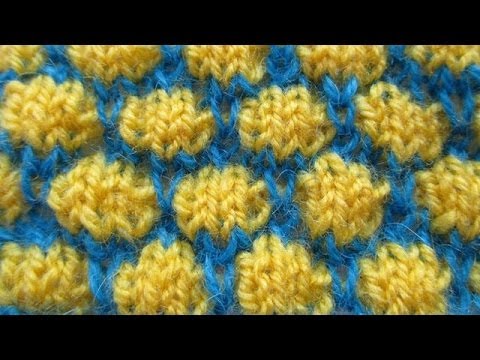 Видео: Двухцветный узор спицами Буфы или Пузыри