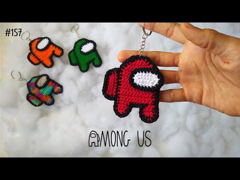 Видео: вязаный крючком брелок среди нас - сувенир для детей (с субтитрами)