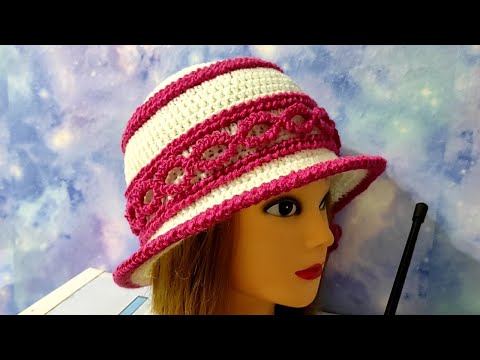 Видео: Осенняя шляпка с отделкой крючком.
