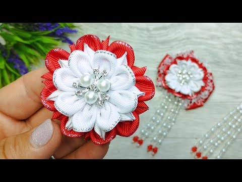 Видео: Девочки в восторге от них! бантики из репсовой ленты с подвесками