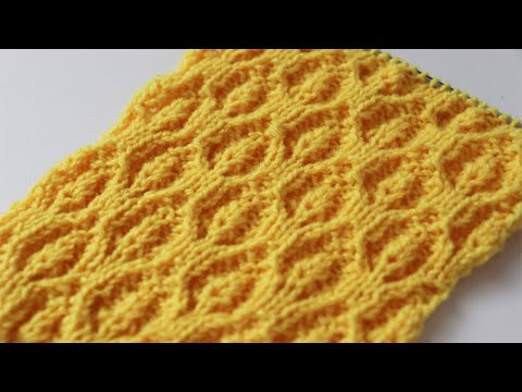 Видео: Узор спицами "Листья" - схема и мастер-класс #вязаниеспицами #узорспицами