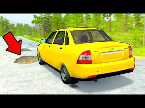 Видео: РАЗОГНАЛ ПРИОРУ ДО МАКСИМУМА ПО РУССКОЙ ДОРОГЕ! ПОПАЛ В ЯМУ НА МАШИНЕ В BeamNG.drive 🌊ВОТЕР