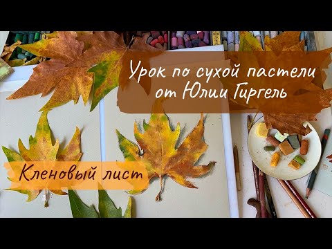 Видео: Рисуем сухой пастелью кленовый лист. Мастер класс сухая пастель. Пастель Earthberry