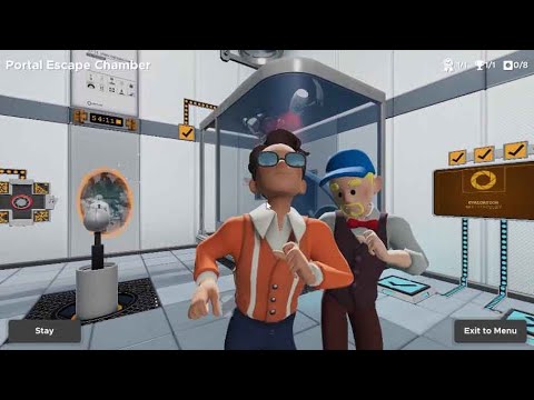 Видео: Мы сбежали из ПОРТАЛА... и кто среди нас? | Бесплатные дополнения к Escape Simulator
