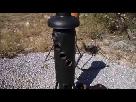 Видео: Печь на отработке с теплообменником немецкой конструкции .