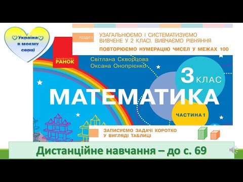 Видео: Записуємо задачу коротко у вигляді таблиці. Математика. 3 клас. Дистанційне навчання - до с.69