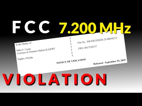 Видео: Уведомление FCC о нарушении - KA2FPZ - 7,200 МГц