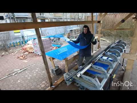 Видео: Работа на листогибе,делаем оконные отливы на листогибе,хорошая идея для бизнеса!