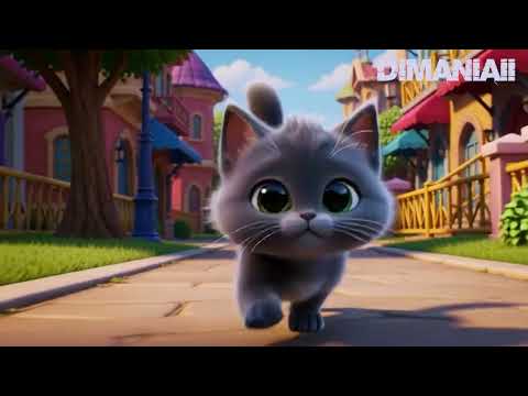 Видео: Песенка про  Котёнка | История 3 .Серый котик играет в саду |
