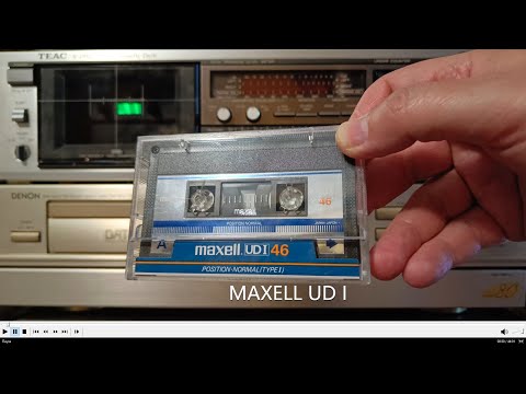 Видео: Тест на запись кассеты MAXELL UD I 46 образца 1985 года на деке TEAC V-2RX, в том числе с dbx