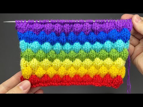 Видео: Это ОБЫЧНАЯ ЛИЦЕВАЯ ГЛАДЬ, но с изюминкой 😉 БАБЛ-ГАМ - очень простой узор для начинающих вязальщиц!