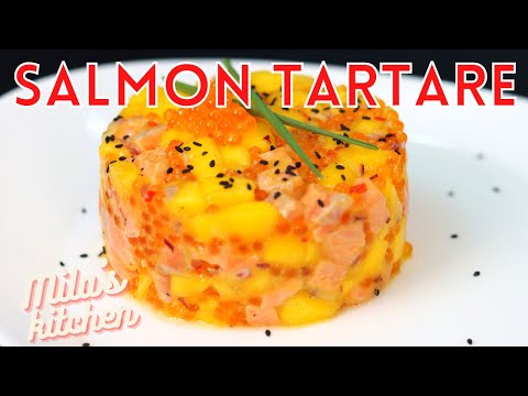 Видео: Экзотический Тартар из лосося с манго и икрой | Salmon Tartare with Mango & Caviar