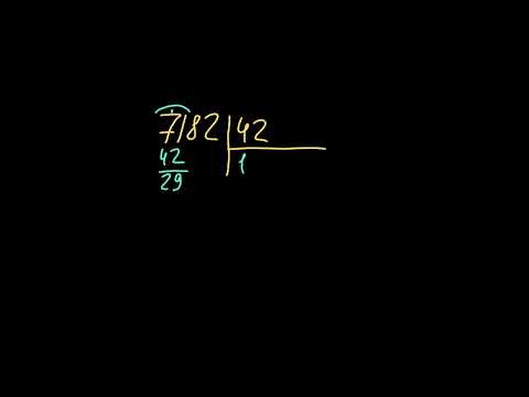 Видео: Ділення на двоцифрові числа: 7182÷42 | Академія Хана