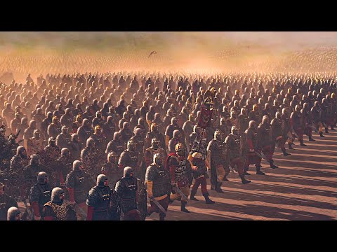 Видео: Рим против Сасанидов | массивная 39000 единиц total war cinematic battle - Rome 2