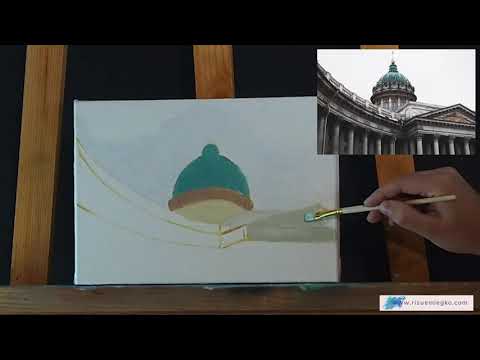 Видео: Казанский собор - видеоуроки маслом