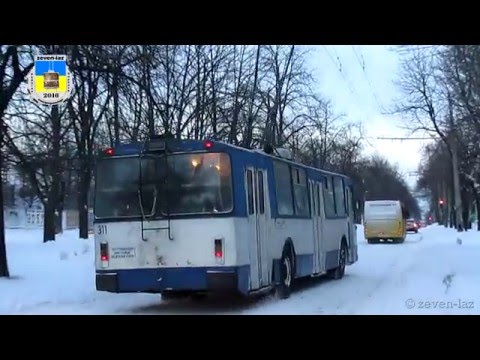 Видео: Черкаський тролейбус- Трошки буксуємо 19.01.2016 / Cherkasy trolleybus- We skid a little 01/19/2016