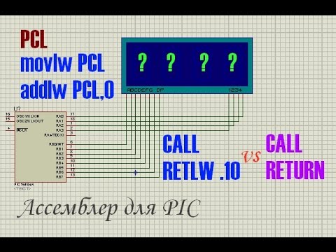 Видео: 20. Регистр PCL и команда ассемблера RETLW для микроконтроллеров PIC (Урок 17. Теория)